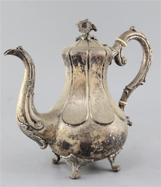 A 19th century Swedish silver pear shaped coffee pot gross 33.5 oz.